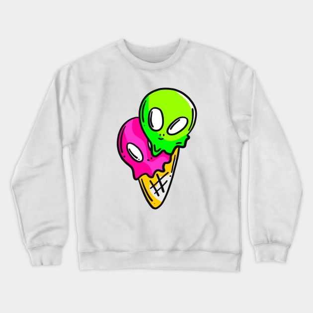 Sweet Alien Cute Alien Space Aliens Crewneck Sweatshirt by rjstyle7